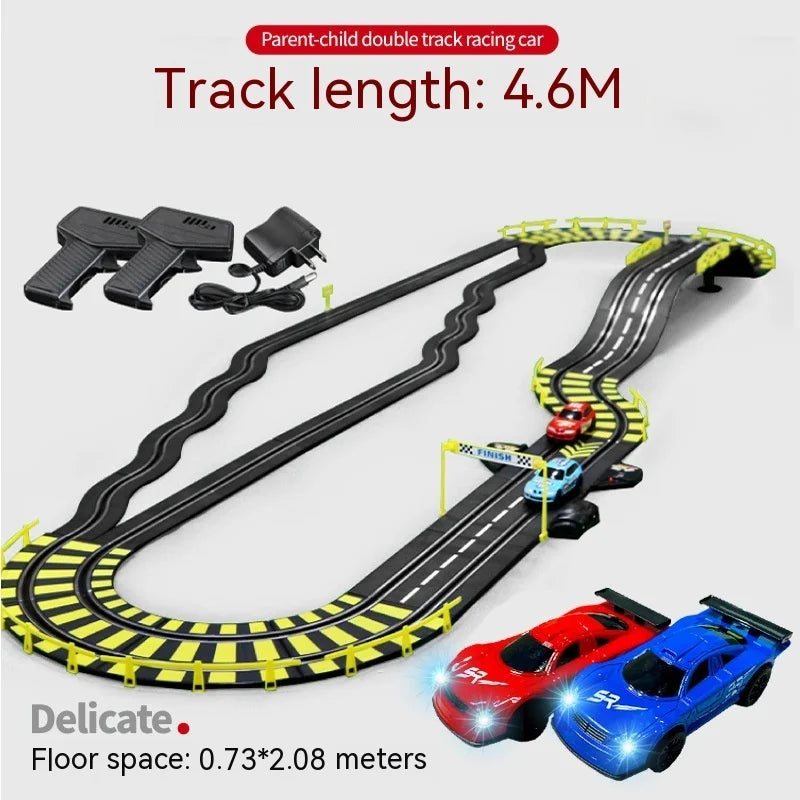 Electric Rail Car  Racing Track Toy Autorama Circuit Voiture Electric Railway Slot Race Double Remote Control Car Toy