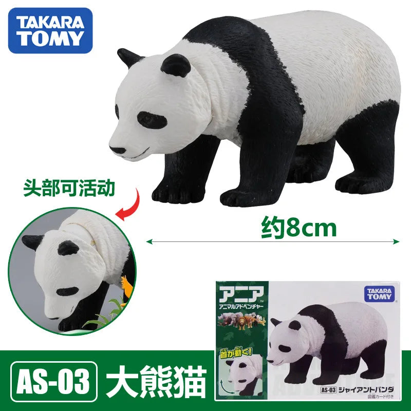 Original Takara Tomy Tomica Simulation Wild Animal Tiger Crocodile Elephant Lion Panda Orangutan Model For Children Toy Gift