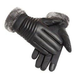 Motorcycle Cycling Fleece Warm Snow Sports Gloves Winter Snowboard Ski Gloves Unisex PU Leather Non-slip Touch Screen Waterproof