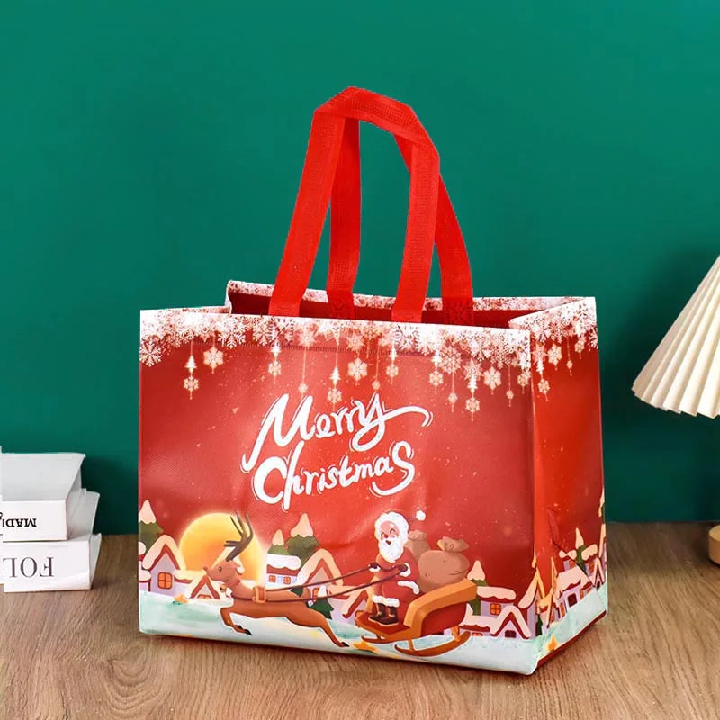 Merry Christmas Gifts Bags Santa Elk Non-woven Candy Gift Packaging Tote Bag Xmas New Year Party Decor Noel Shopping Pouch