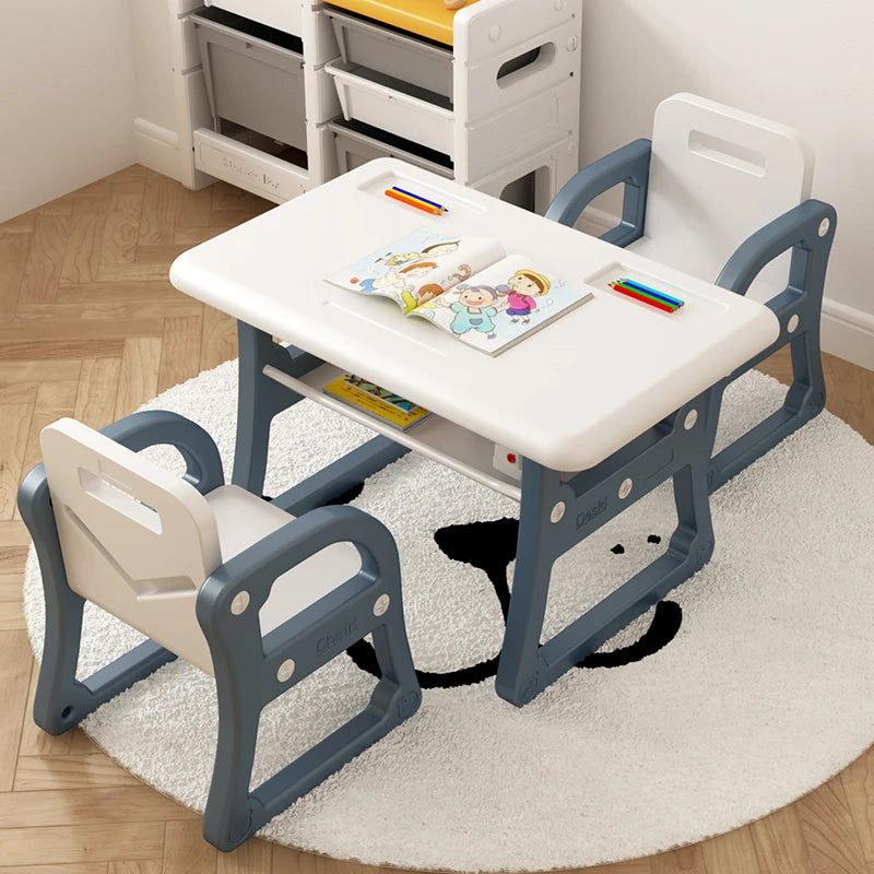 Kid's Activity Desk Children Learning Desk Chair Set Small Kids Study Table With Toy Storage Children's Furniture Set