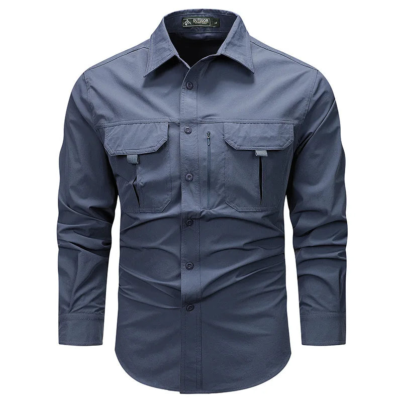 Men's casual loose long-sleeved shirt