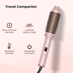 Heated Round Brush 1.5 Inch Thermal Brush Heating Curling Iron Brush Volumizing Brush