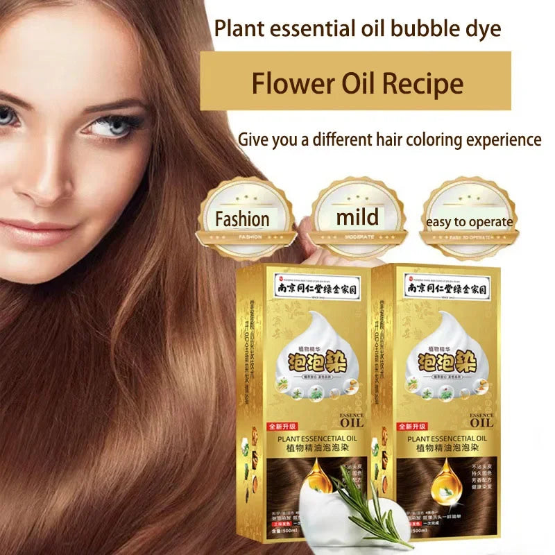 500ml Hair Dye Shampoo for Woman Organic 5 Minutes Fast Hairs Coloring Shampoo