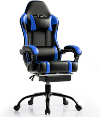 Game chair, computer chair with footstool and waist support, ergonomic electronic game chair