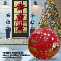 60cm Outdoor Christmas Inflatable Decorated Ball PVC Giant Big Large Balls Xmas Tree Decorations