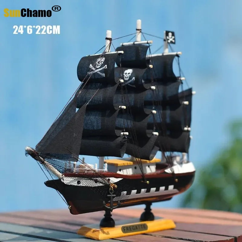 Home Decoration Mediterranean Style  Caribbean Pirate Black Pearl Ship