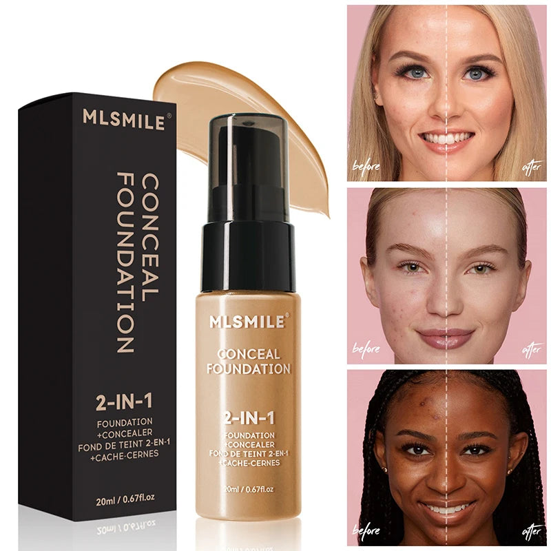 Face Foundation Cream Oil-control Matte Bbcream Lasting Concealer Liquid Waterproof Full Coverage Matte Base