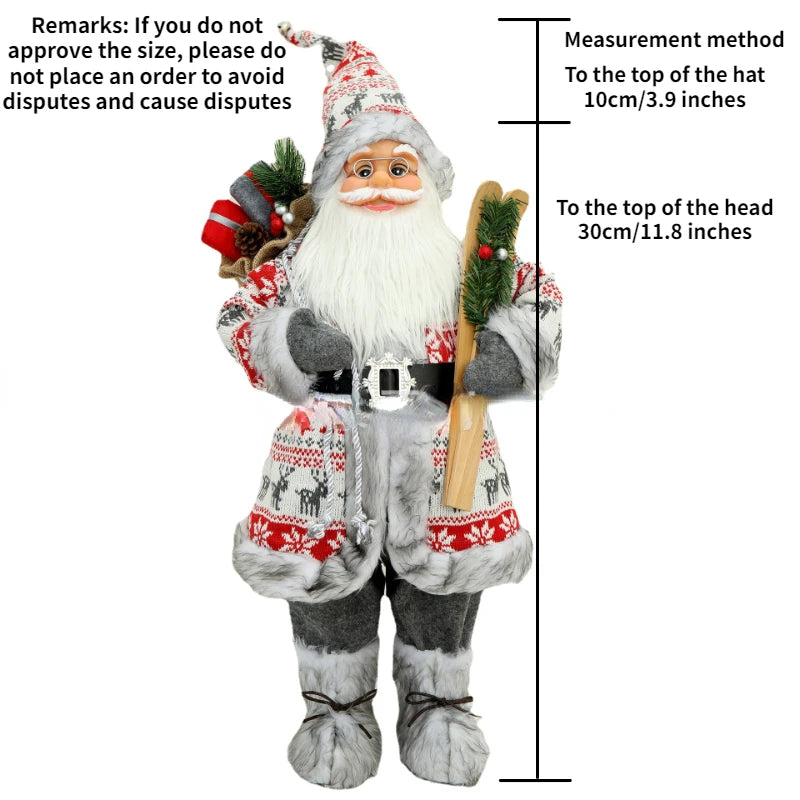 Santa Claus Silver Sequins Christmas Decorations Nordic Cross-border New Doll Ornaments 2023 Merry Christmas Home Decorations