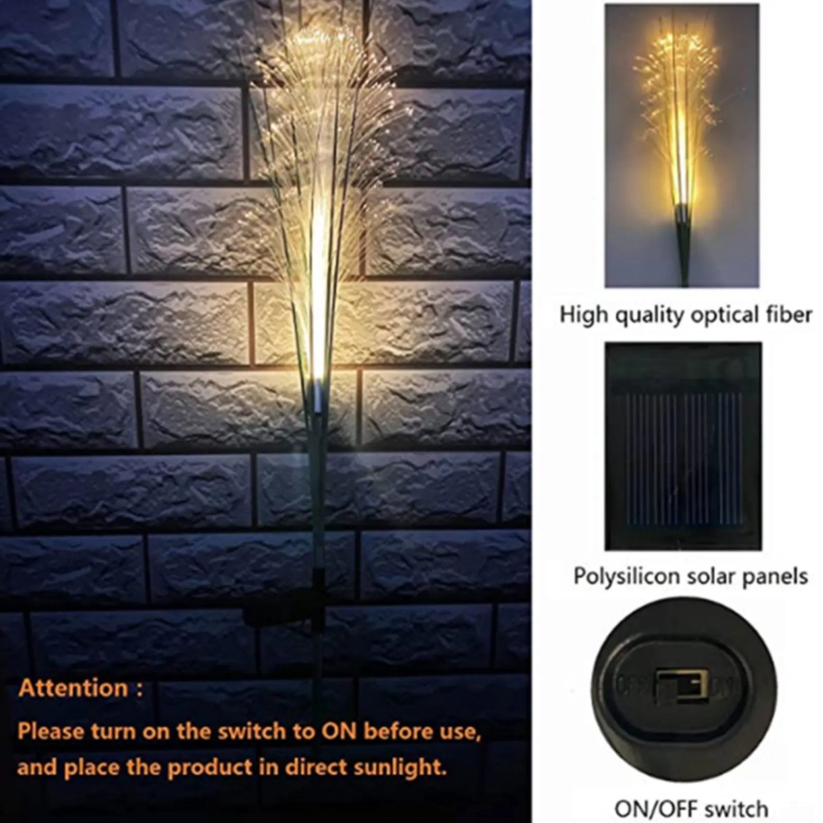 LED Solar Garden Lights Luminous Reed Lights Outdoor Decorative Solar Powered Flower