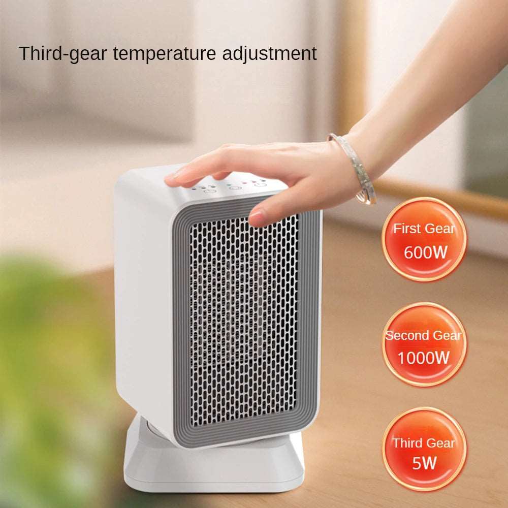 1000W Silent Heater for Home Bedroom Office Electric Heater Low Consumption Vertical Heating Fans Safety Overheating Protection