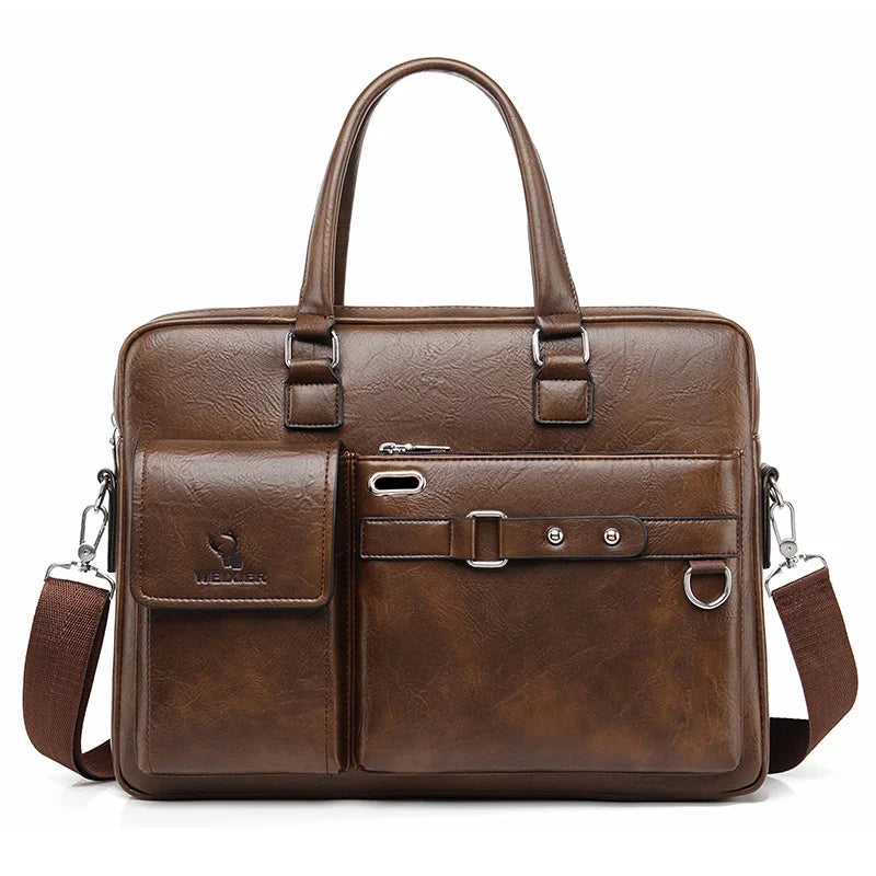 Handbag Tote Men Bag Cross Body Messenger s Business Shoulder PU Leather Laptop Male Briefcase Top Handle s