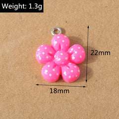15pcs/lot Mix Cute Resin Flower Charms for Making Earrings Necklace Pendants DIY Handmade Kid's Jewelry Accessories
