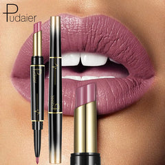 Matte Lipstick & Lip Liner Nude Lip Stick Pencil Make up