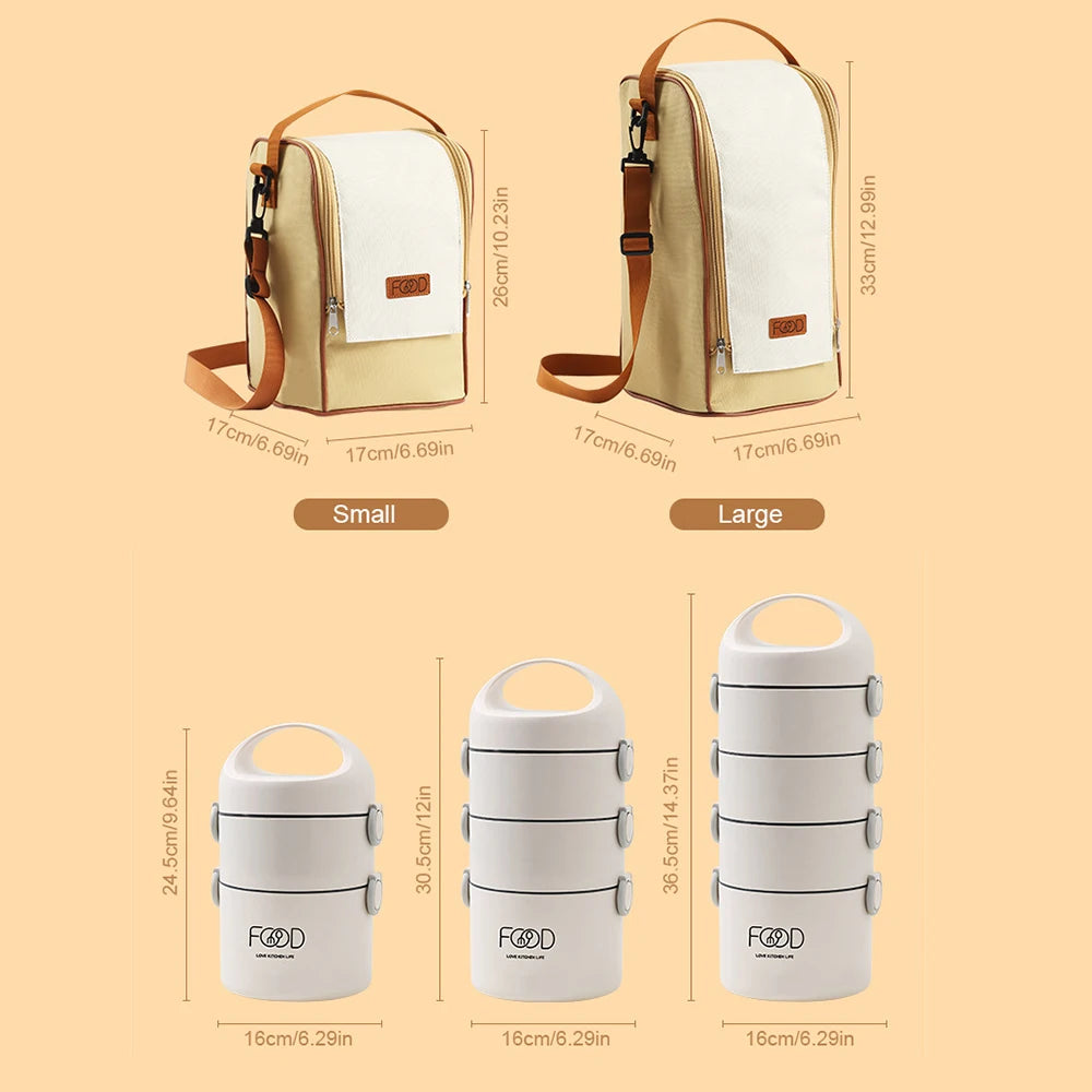 Stainless Steel Vacuum Thermal Lunch Box Insulated Lunch Bag Food Warmer Soup Cup Thermos Containers Lunch Box for Kids Tupper