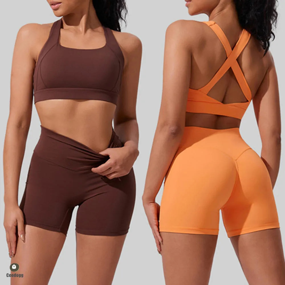 1/2/3Pcs Yoga Set Workout Outfits Women Tracksuit Sport Bra High Waist Shorts Yoga Leggings Fitness Long Sleeve Gym Active Wear