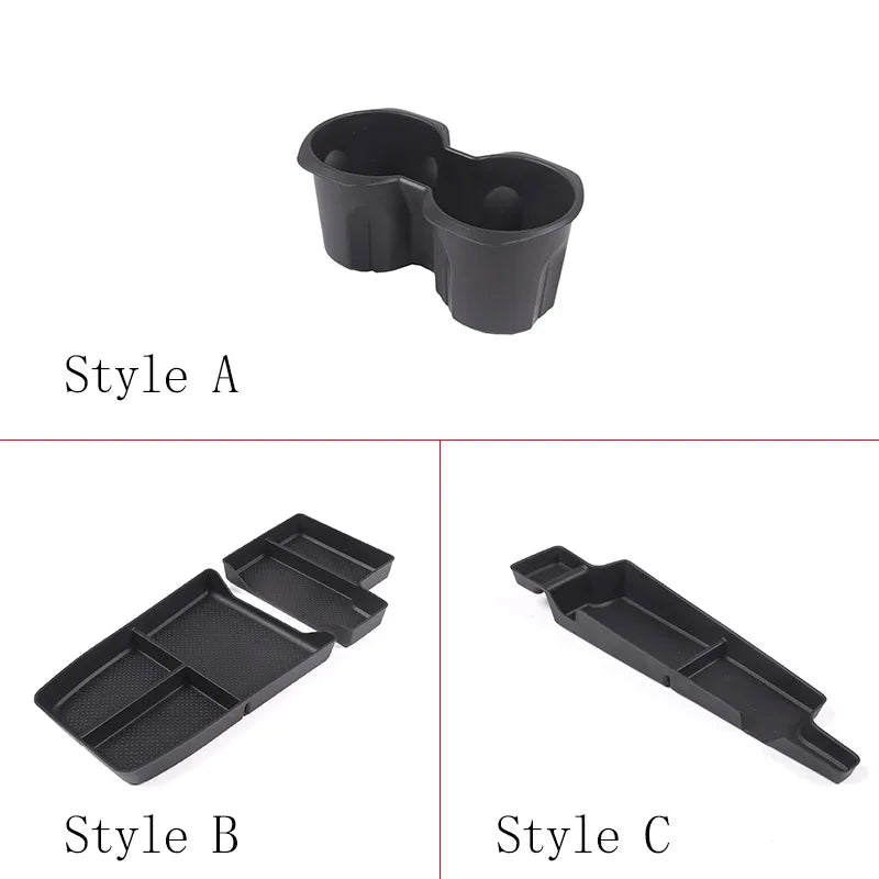 For BMW X1 U11 2023-2024 TPE Black Car Center Console Water Cup Holder Storage Box Car Interior Accessories