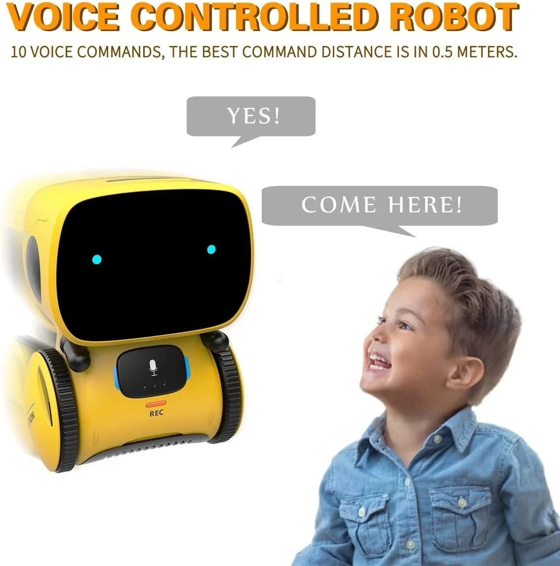 Emo Robot Smart Robots Dance Voice Command Sensor, Singing, Dancing, Repeating Robot Toy for Kids