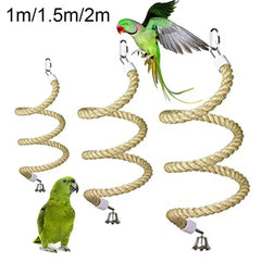 Bird Toy Spiral Cotton Rope Chewing Bar Parrot Swing Climbing Standing Toys Chewing Bar