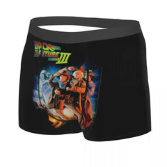 Custom Male Novelty Back To Future Underwear Marty Mcfly Delorean Time Travel 1980s Movie Boxer Briefs Stretch Shorts Panties