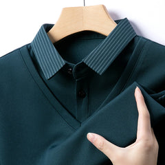 men's polo shirt for autumn winter fashion two pieces of high-end design top Korean casual T-shirt