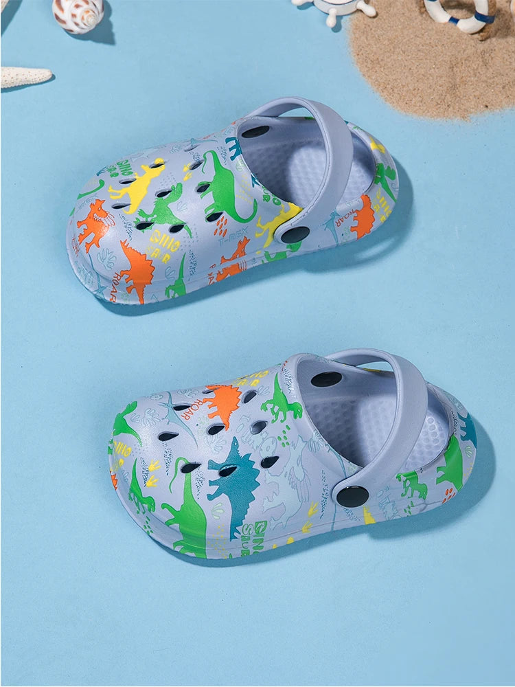 Summer Boys Fashion Leisure Outdoor Beach Dinosaur Hole Shoes