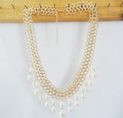 3R layer Water Wave Bib Chunky Choker Chain 8 Letter Pearl Statement Necklace