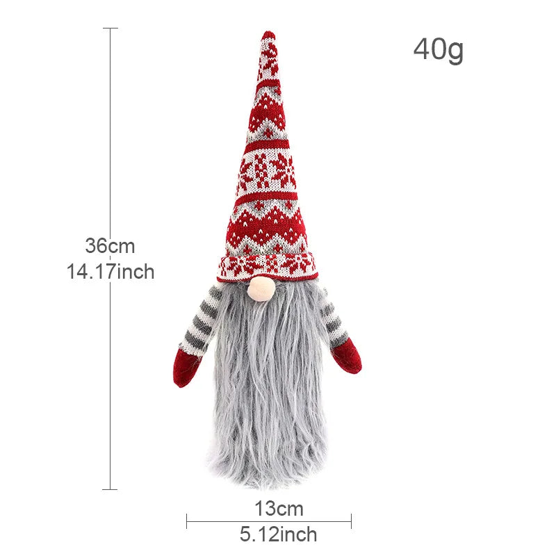 Christmas European And American Style Knitted Faceless Old Man Long Beard Wine Bottle Set