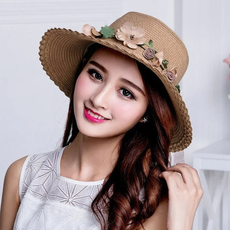 Sun Grass Hat Beach Flower Rope Women's Fashion Accessories Designer Hat