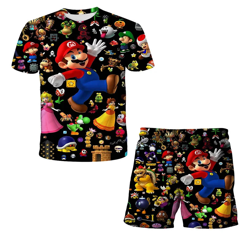 Summer New T-shirts Boys Sonics T-shirt Shorts 2 Pcs Sets Kids Boys Anime T Shirt Summer Children Baby Clothes Sets