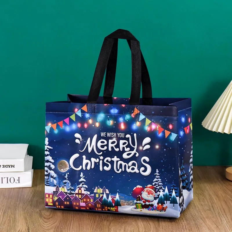 Merry Christmas Gifts Bags Santa Elk Non-woven Candy Gift Packaging Tote Bag Xmas New Year Party Decor Noel Shopping Pouch