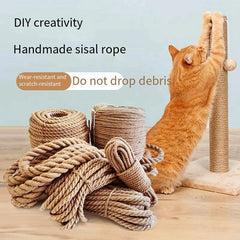 2/5M Cat Scratcher Rope DIY Natural Sisal Rope Toy Cats Paw Claw Furniture Protector Cat Tree Tower Climbing Frame Binding Rope