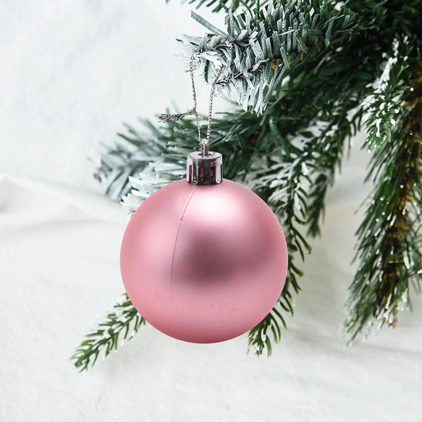 9 PCS Christmas Ball Ornaments xmas Tree Decorations Hanging Balls for Home New Year Party Decor - 2.36inch, Pink