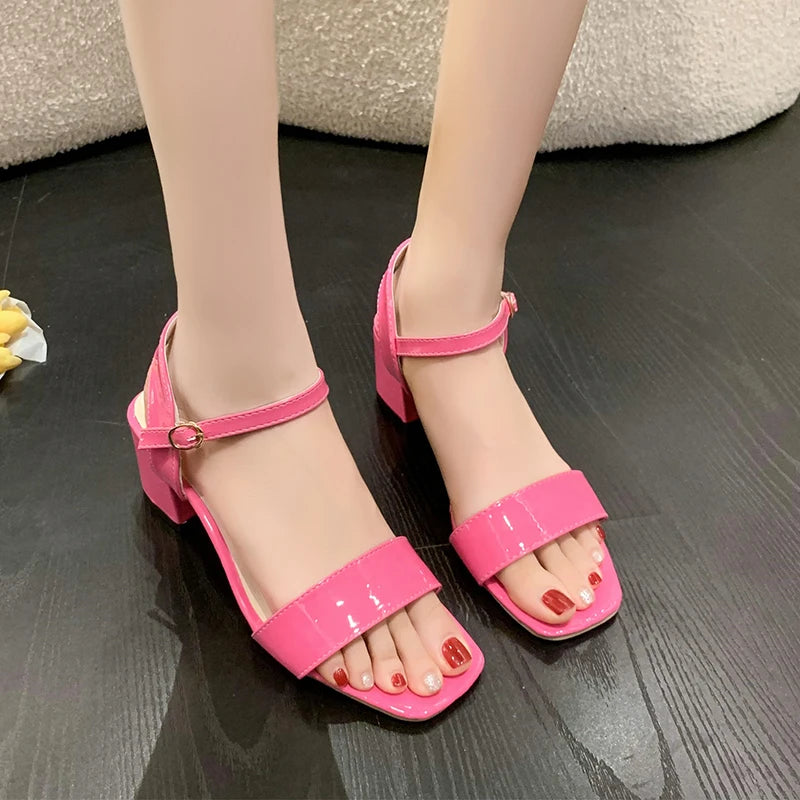 Women's Sandals Summer  Elegant Medium Heel Fashion Thick Heel Shoes