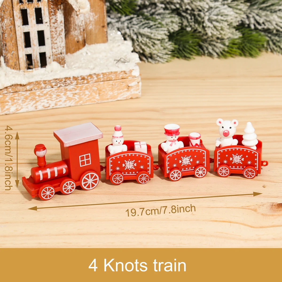 Christmas Plastic/Wooden Train Merry Cristmas Ornaments Christmas Decor For Home 2024 Xmas Tree Decor Noel Navidad NewYear Gifts