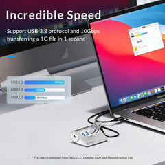 USB 3.2 HUB SuperSpeed Powered PD60W Charger Type C Splitter With Power Adapter for MacBook PC Accessories