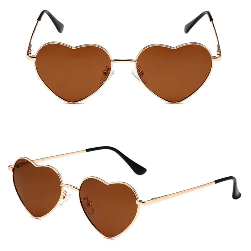 Fashion Women's Metal Heart Shaped Sunglasses Women Girls Sunglasses