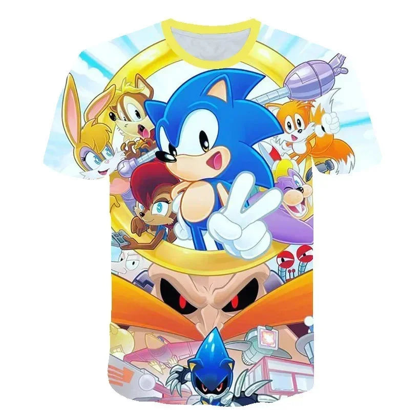 T-shirtChildren's Clothes Sonic 3D for Kids Boys and Girls Cartoon Printing Animation Cosplay Clothing Accessories