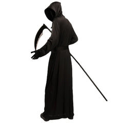 Halloween Grim Reaper Bodysuit Horror Death Cosplay Black Cloak Costume kid adult