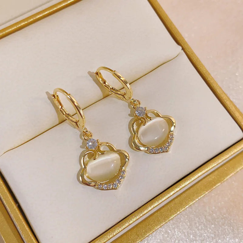 Fashion Cat Eye Stone Earrings For Women Jewelry 2