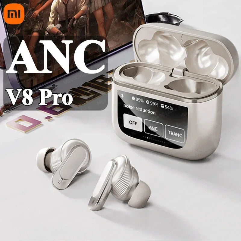 XIAOMI V8 ANC Wireless Earphones smart screen Bluetooth 5.3 Headphones