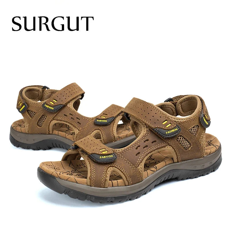 Summer Leisure Beach Men Shoes High Quality Leather Sandals