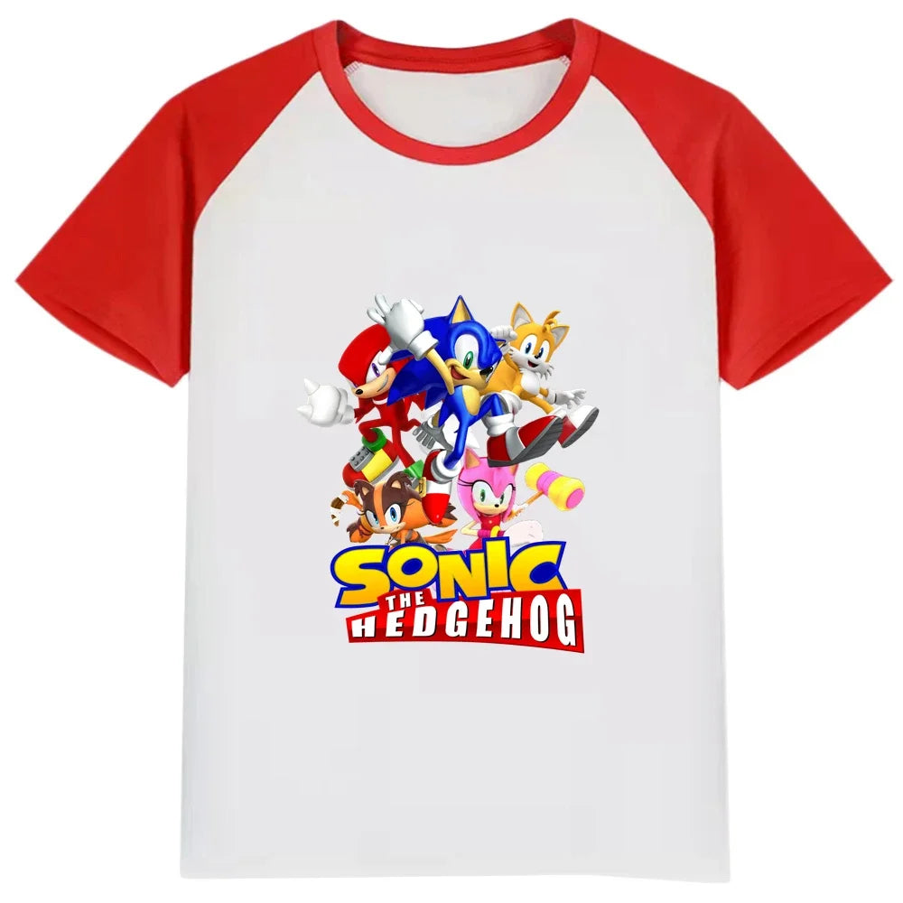 New Cartoon Cute Clothes Summer Kids Boys Sonic 2 T-shirt Printed short sleeve Baby Girls T-shirt Sonic Cotton Short Sleeve