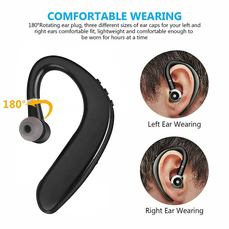 Single Ear Wireless Bluetooth-compatible Headphones In-ear Call Noise Cancelling Business Earphones With Mic