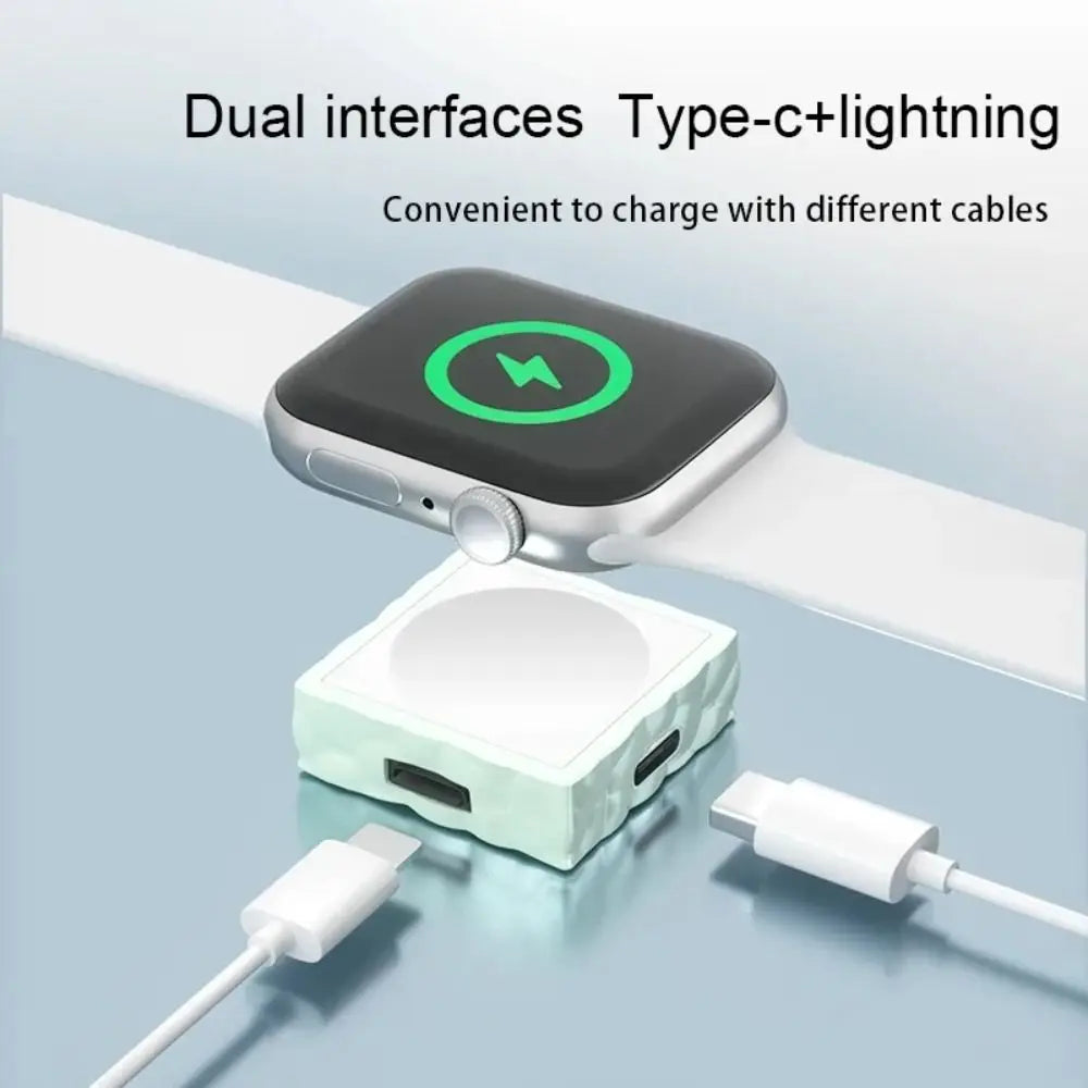 2 in 1 Charging Dock Stand Type-C Adapter Wireless Charger 8 Pin for Apple Watch Ultra 49mm/for Apple Watch Series 10 9 8 7