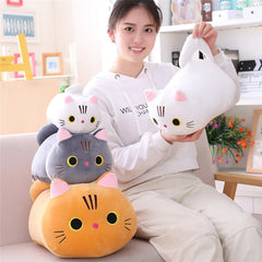 Cute Soft Cat Plush Pillow Sofa Cushion Kawaii Plush Toy Stuffed Cartoon Animal Doll for Kids Baby Girls Lovely Gift