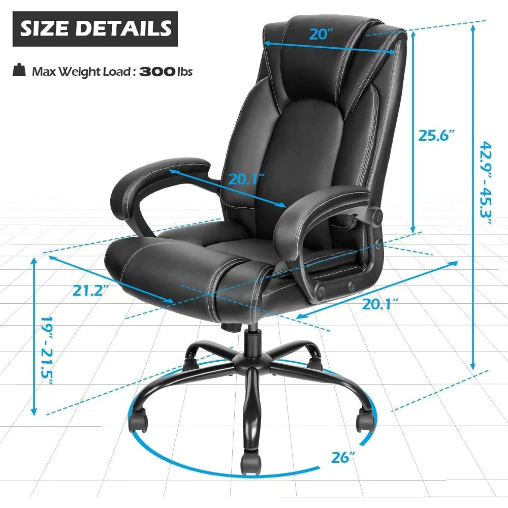 Office Chair Desk Chair Computer Chair with 5-Year hydrolysis-Resistant Leather Spring Cushion Ergonomic