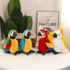 Cartoon Lifelike Parrot Plush Toys Stuffed Macaw Wild Animal Dolls Room Bookshelf Decoration for Kids Boys Birthday Xmas Gifts