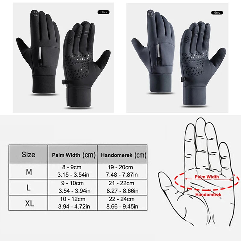 Winter Gloves Waterproof Thermal Sport Glove For Men Women Running Cycling Driving Hiking Touch Screen Warm Gloves