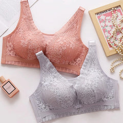 Plus Size Pregnant Women New Lace Pattern Solid Color Nursing Bra Ladies Triangle